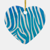 Zebra Blau und Weiß Keramik Ornament (Vorne)