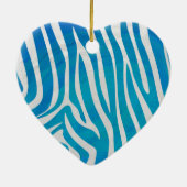 Zebra Blau und Weiß Keramik Ornament (Hinten)