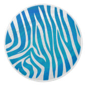 Zebra Blau und Weiß Keramikknauf (Vorderseite)