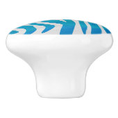 Zebra Blau und Weiß Keramikknauf (Seitenansicht)