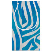 Zebra Blau und Weiß Kleine Geschenktüte (Rückseite)