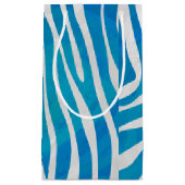 Zebra Blau und Weiß Kleine Geschenktüte (Vorderseite)