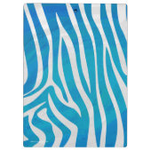 Zebra Blau und Weiß Klemmbrett (Rückseite)