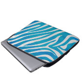 Zebra Blau und Weiß Laptopschutzhülle (Vorne Knopf)