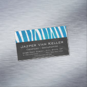 Zebra Blau und Weiß Magnetische Visitenkarte (Beispiel)