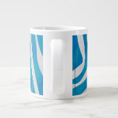 Zebra Blau und Weiß mit Monogramm Jumbo-Tasse (Rückseite)