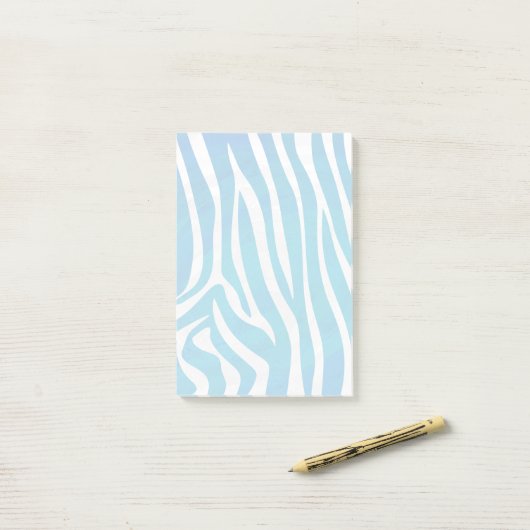 Zebra Blau und Weiß Post-it Klebezettel (Auf Schreibtisch)
