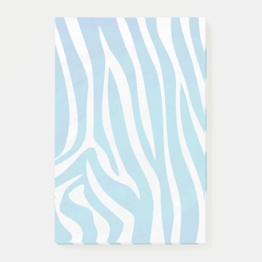 Zebra Blau und Weiß Post-it Klebezettel (Vorderseite)