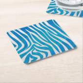 Zebra Blau und Weiß Rechteckiger Pappuntersetzer (angewinkelt)