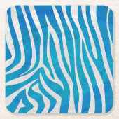 Zebra Blau und Weiß Rechteckiger Pappuntersetzer (Vorderseite)