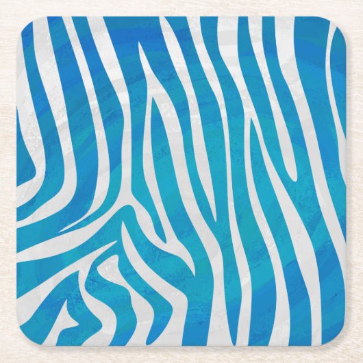 Zebra Blau und Weiß Rechteckiger Pappuntersetzer (Vorderseite)