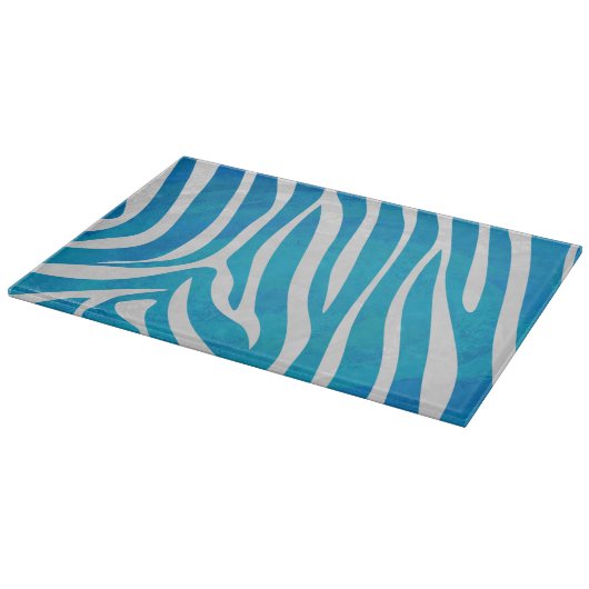 Zebra Blau und Weiß Schneidebrett (Ecke)