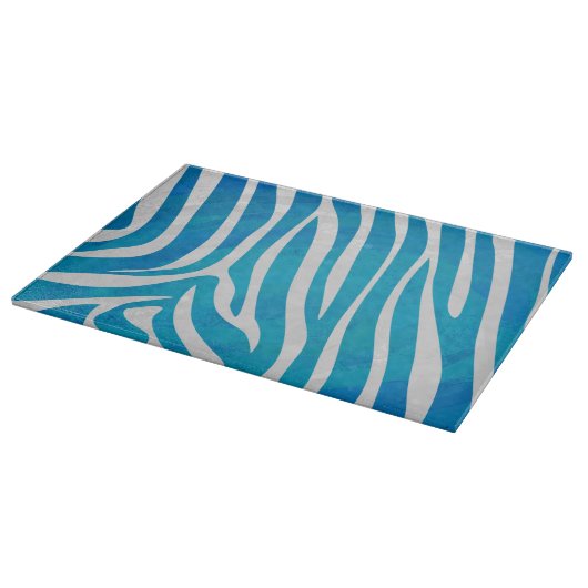 Zebra Blau und Weiß Schneidebrett (Ecke)