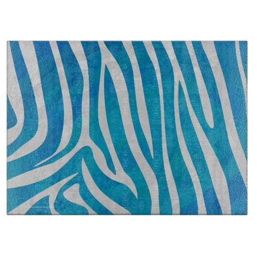 Zebra Blau und Weiß Schneidebrett (Vorderseite)