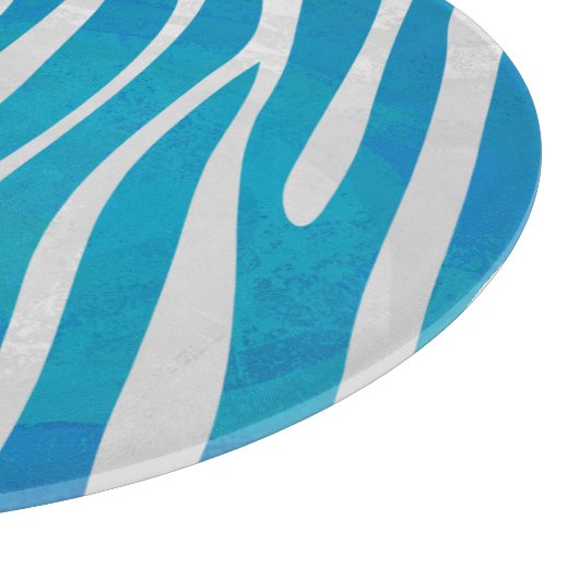 Zebra Blau und Weiß Schneidebrett (Ecke)