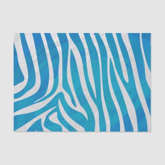 Zebra Blau und Weiß Seidenpapier (Vorderseite)