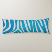 Zebra Blau und Weiß Seitenschläferkissen (Rückseite)