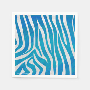 Zebra Blau und Weiß Serviette