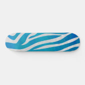 Zebra Blau und Weiß Skateboard (Horizontal)