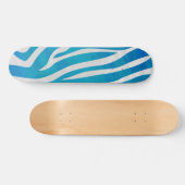 Zebra Blau und Weiß Skateboard (Horizontal)