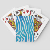 Zebra Blau und Weiß Spielkarten (Rückseite)