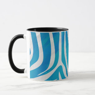 Zebra Blau und Weiß Tasse