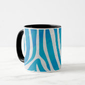 Zebra Blau und Weiß Tasse (Vorderseite Links)