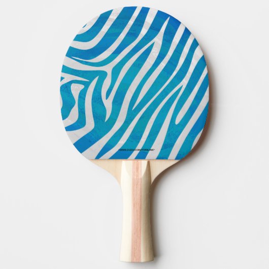 Zebra Blau und Weiß Tischtennis Schläger (Vorderseite)