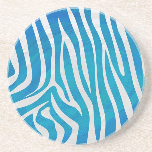 Zebra Blau und Weiß Untersetzer (Vorne)