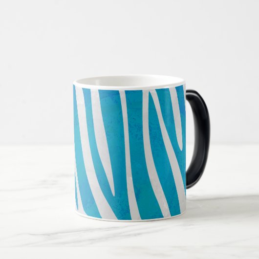 Zebra Blau und Weiß Verwandlungstasse (VorderseiteRechts)