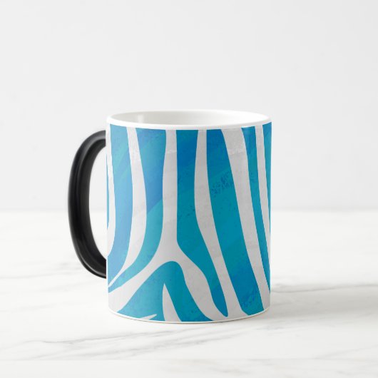 Zebra Blau und Weiß Verwandlungstasse (Vorderseite Links)