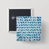 Zebra Blau und Weiß Zickzack Button (Vorne & Hinten)