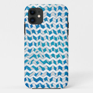 Zebra Blau und Weiß Zickzack Case-Mate iPhone Hülle