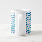 Zebra Blau und Weiß Zickzack Jumbo-Tasse (Rückseite)