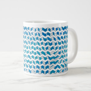 Zebra Blau und Weiß Zickzack Jumbo-Tasse