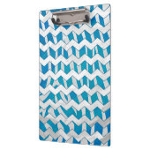 Zebra Blau und Weiß Zickzack Klemmbrett (Links)