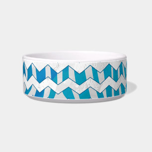 Zebra Blau und Weiß Zickzack Napf