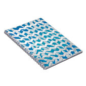 Zebra Blau und Weiß Zickzack Notizblock (Rechte Seite)