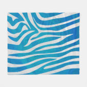 Zebra Blau-Weiß-Print Fleecedecke (Vorderseite (Horizontal))