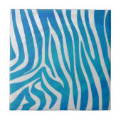Zebra Blau-Weiß-Print Fliese (Vorderseite)