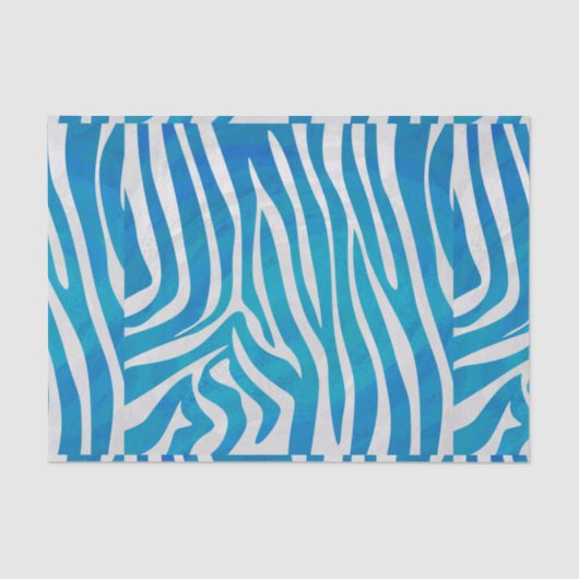 Zebra Blau-Weiß-Print Seidenpapier (Vorderseite)