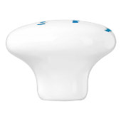 Zebra Blau-Weiße Silhouette Keramikknauf (Seitenansicht)