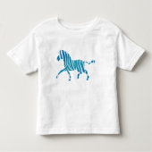 Zebra Blau-Weiße Silhouette Kleinkind T-shirt (Vorderseite)