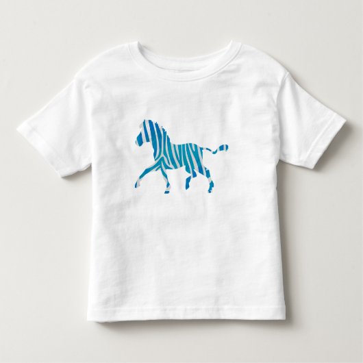 Zebra Blau-Weiße Silhouette Kleinkind T-shirt (Vorderseite)
