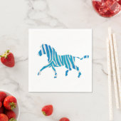 Zebra Blau-Weiße Silhouette Serviette (Beispiel)
