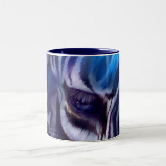 Zebra-blaue Kunst-Tasse Zweifarbige Tasse
