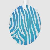 Zebra-blauer und weißer Druck Ornament (Vorderseite)
