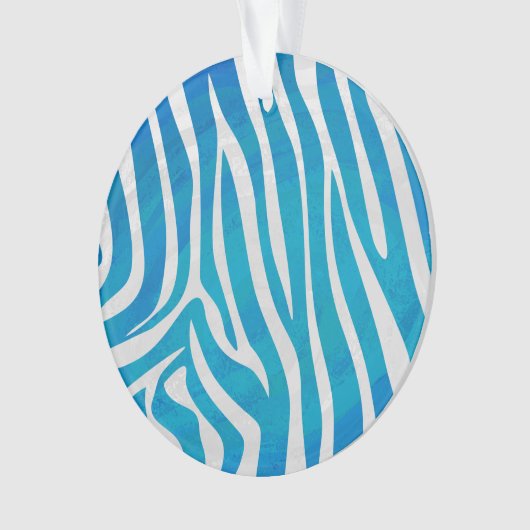 Zebra-blauer und weißer Druck Ornament (Vorderseite)