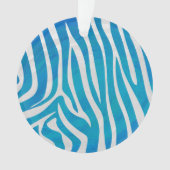 Zebra-blauer und weißer Druck Ornament (Vorderseite)