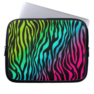 Zebra-blaues Grün des Tierdrucklaptophülsenrosas Laptopschutzhülle